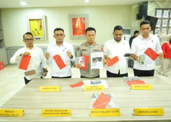 Konferensi Pers Polda Sulsel Ungkap 11 Modus Tindak Pidana Siber, 22 Tersangka Diamankan