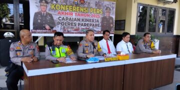 Konferensi Pers Akhir Tahun, Polres Parepare Paparkan Capaian Penanganan Korupsi hingga Narkotika