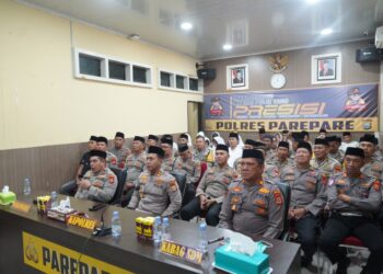 Perkuat Nasionalisme dan Spiritual, Jajaran Polres Parepare Ikuti Ngaji Kebangsaan Virtual Bersama Kapolri