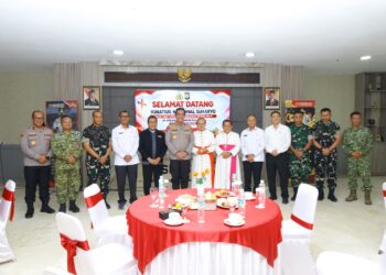 Kapolda Sulsel Sambut Kunjungan Pastoral Uskup Umat Katolik TNI dan Polri