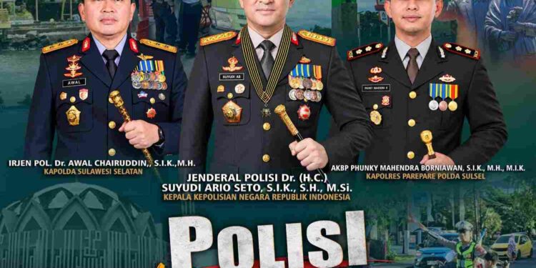 Tagline “Polisi Bersama Masyarakat” Menghiasi Sejumlah Titik di Parepare
